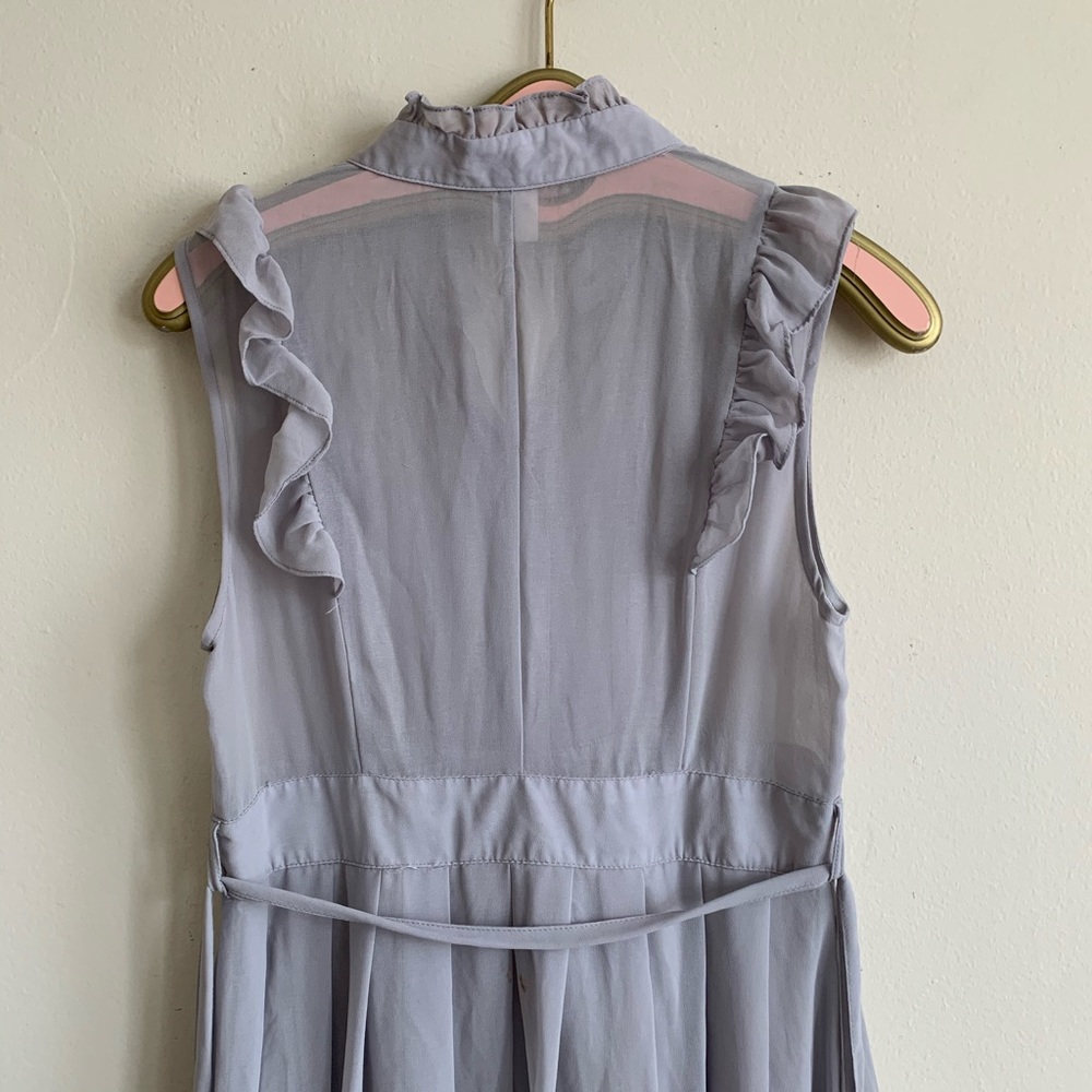Moon Collection Gray Ruffle Sleeveless Dress - Picture 12 of 13